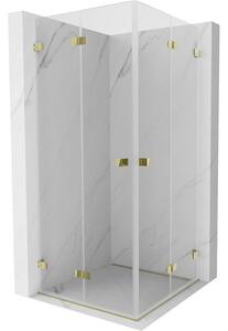 Mexen Lunar-F Duo cabină de duș pliabilă 75 x 75 cm, transparentă, aurie - 836-075L-075P-50-00