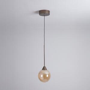 Searchlight Lampă suspendată LED Opus Lux, 1 bec, bronz, sticlă chihlimbar, CCT, reglabil, Bronz / Alamă Veche, Camera de zi / sufragerie, Sticlă