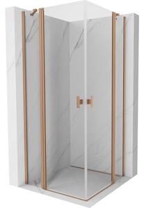 Mexen Mist Duo cabină de duș cu uși batante 70 x 70 cm, transparent, cupru periat - 8A4-070-070-65-00