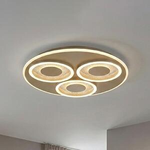Searchlight Plafonieră LED Wreath Flush, nisip, CCT, fier, dimabil, reglabil, Bej, Camera de zi / sufragerie, Metal, Modern