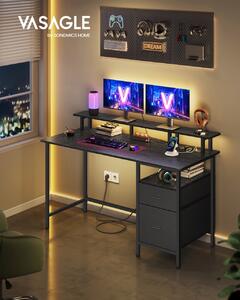 Birou Gaming Vasagle Negru, 2 Prize și 2 USB, 140x60x90 cm
