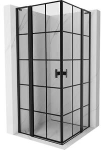 Mexen Mist L Duo cabină de duș cu ușă batantă 120 x 120 cm, grilaj negru, negru - 8A4L-120L-120P-70-77