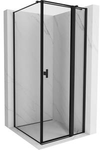 Mexen Mist T cabină de duș cu deschidere dreapta 80 x 80 cm, ramă neagră, negru - 8A4T-080-080-70-70-P