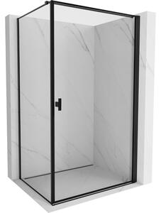 Cabină de duș cu balamale Mexen Mist-B, cu 1 aripă, dreapta, 90 x 70 cm, sticlă transparentă - ramă neagră, 8A2T-090-070-70-70-P
