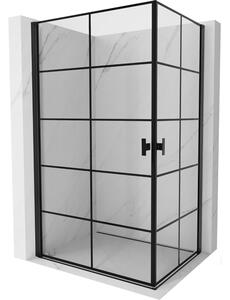 Mexen Mist-B Cabină de duș Duo batantă 70 x 90 cm, grilaj negru, negru - 8A2-070L-090P-70-77