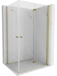 Mexen Mist-F Duo cabină de duș pliabilă dreapta 70 x 90 cm, transparent, auriu periat - 8A6-070L-090P-55-00
