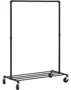 Suport pentru haine pe roti, negru 100x49x163cm