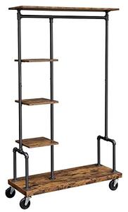 Suport pentru haine cu rafturi, negru 103x40x174cm