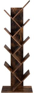 Raft de cărți, raft în picioare, maro rustic 50x25x141cm