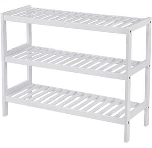 Raft depozitare pantofi3 niveluri, alb 70x26x55cm
