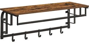 Cuier haine cu umerase și raft, negru 80x30x27cm