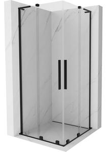 Mexen Velar L Duo, cabină de duș cu ușă glisantă 90 x 90 cm, sticlă transparentă de 8 mm, negru mat, 871-090-090-02-03-70