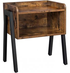 Noptieră cu raft deschis, maro rustic 46x35x51cm