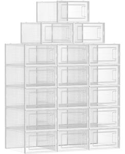 Cutie de depozitare pantofi, cutie de depozitare, stivuibil, din plastic 18buc, transparent 33 x 23 x 14cm