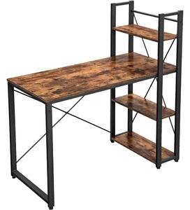 Birou cu rafturi, maro rustic 120x119x60cm