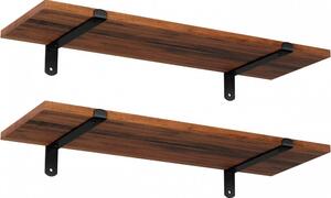 Set rafturi de perete, de 2 piese, maro rustic 60x20x15cm