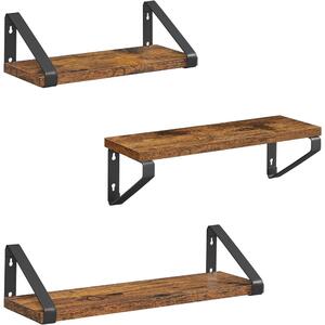 Set rafturi de perete din 3 piese, maro rustic 30/35/40cm
