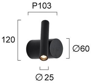 Aplică de perete cu spot LED reglabilă PLANET LED/4W/230V neagră