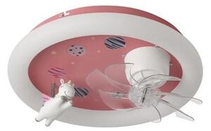 Plafonieră LED reglabilă pentru copii cu ventilator LED/48W/230V 3000/4000/6000K roz