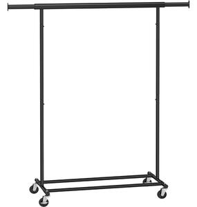 Suport pentru haine pe roți, negru 92-132x45x160cm