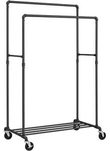 Suport pentru haine pe roti, negru 100x59x146-162cm