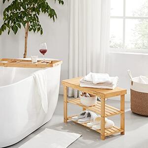 Raft depozitare pantofidin bambus 3 niveluri, natural 70x28x45cm