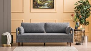 Canapea cu 3 Locuri Comfort, Gri, 206 x 80 x 80 cm