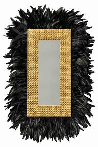 Oglinda decorativa de perete, dreptunghiulara cu pene negre GOLDIE, 110 X 80 cm