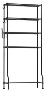 Raft de depozitare deasupra toaletei, suport de depozitare cu economie de spațiu, negru 83x30x179cm
