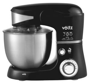 Mixer planetar Voltz V51115G, 1600W, 5 litri, 3 agitatoare, 6 viteze, LED, Negru