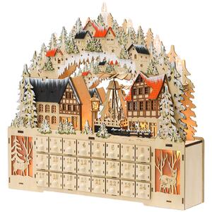 Calendar de Advent cu 24 de sertare, cu lumini LED