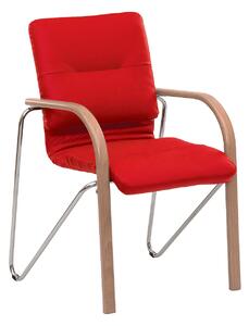 Scaun vizitator FANCY Ultra, Rosu piele ecologica