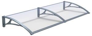 Copertină PRO 150x120 cm din aluminiu și plexiglas – Gri/Transparent