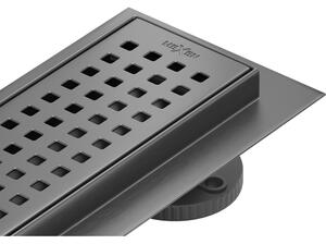 Mexen Flat 360° M08 scurgere liniară rotativă 50 cm, gri-fumuriu periat - 1E25050-40