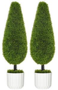 Set de plante artificiale, 2 chiparoși, în ghiveci, înălțime 90cm