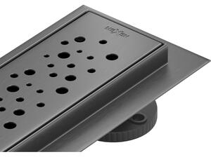 Rigolă de duș Mexen Flat 360° M12 60 cm, grafit periat, 1E21060-40