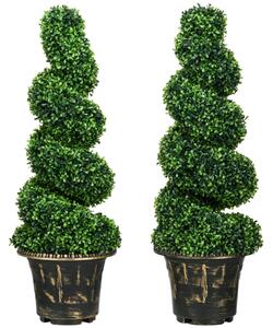 Set de plante artificiale, 2 bucăți buxus, în ghiveci, înălțime 90cm