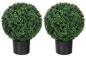 Set plante artificiale, 2 bucăți buxus, în ghiveci, înălțime 52cm