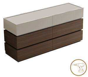 Comoda Sonlen cu sertare din MDF nuanta nuc-bej 120x40x72 cm