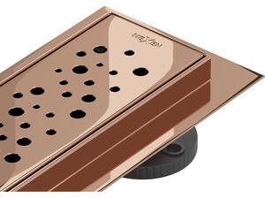 Mexen Flat 360° M12 scurgere liniară rotativă 50 cm, aur roz - 1621050-40