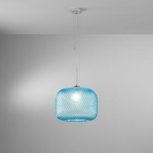 Luce Ambiente Design Lampă suspendată Ashford, turcoaz, Ø 40 cm, sticlă, reglabil, Albastru, Camera de zi / sufragerie, Sticlă
