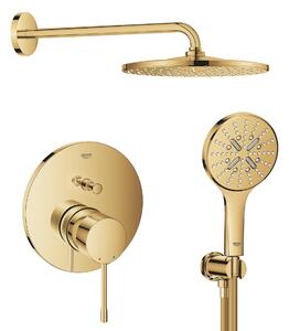 Set cap de duș cu braț Grohe Rainshower 26558GL0, baterie cadă-duș Grohe Essence 24058GL1, 26574GL0, 26658GL0, 28362GL1