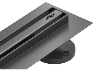 Rigolă de duș Mexen Flat 360° Slim 50 cm, grafit periat, 1E41050