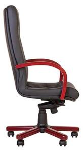 Scaun directorial CHEF LUX EXTRA, Negru, piele naturala - lemn cires