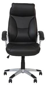 Set 2 scaune directoriale KAVIS, piele naturala, Negru