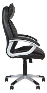 Set 2 scaune directoriale KAVIS, piele naturala, Negru