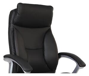 Set 2 scaune directoriale KAVIS, piele naturala, Negru