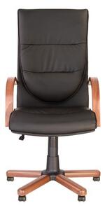 Scaun directorial EXONIA EXTRA, brate din lemn, piele ecologica, Negru