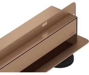 Mexen Flat Wall, rigola de duș montată pe perete 2 în 1, 50 cm, cupru mat, 1C30050