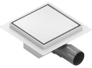 Mexen Flat-Q M13 scurgere de pardoseală pătrată 15 x 15 cm, albă - 1210015